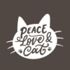 Mini Placa Decorativa Peace Love & Cat
