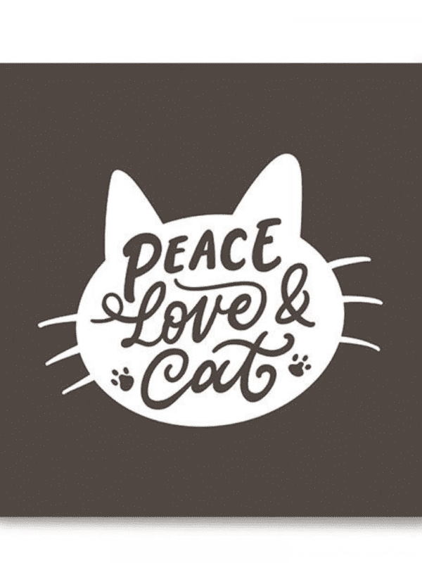 Mini Placa Decorativa Peace Love & Cat