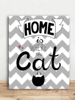 Placa Decorativa Home is Where the Cat is