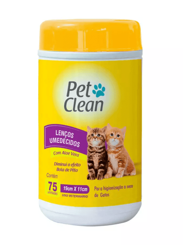 Lenços Umedecidos Gatos Pet Clean 75un