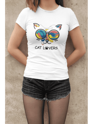 Camiseta Cat Lovers Patinha Feminina