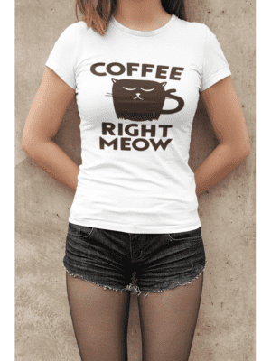 Camiseta Coffee Right Meow Feminina