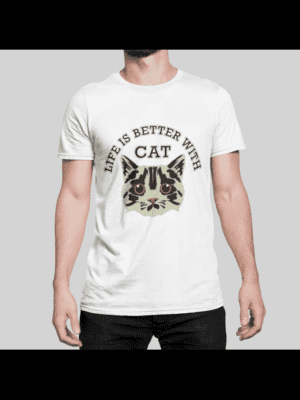 Camiseta Life is Better with Cat Unissex