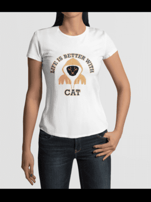 Camiseta Life is Better with Cat Feminina