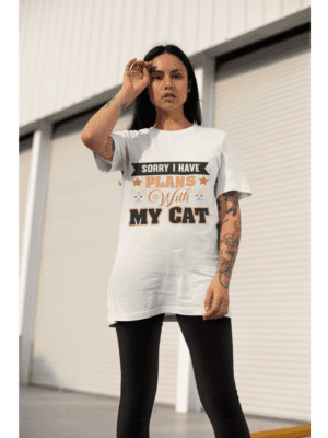 Camiseta Sorry I Have Plans with my Cat Unissex