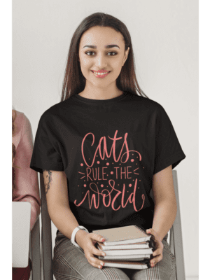 Camiseta Cats Rule the World Unissex