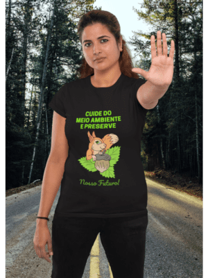 Camiseta Cuide do Meio Ambiente Feminina