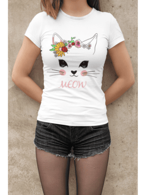 Camiseta Romantic Meow Feminina
