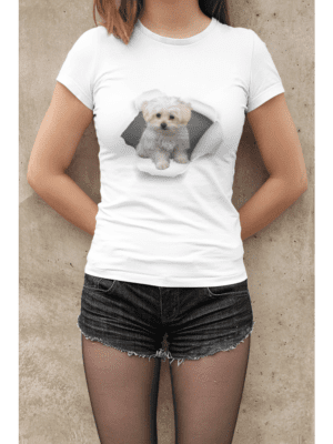 Camiseta Cachorro Saindo Feminina