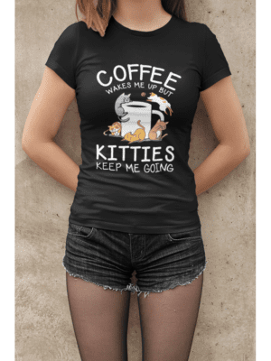 Camiseta Coffee Kitties Feminina