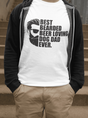 Camiseta Bearded Dog Dad Unissex