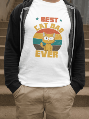 Camiseta Best Cat Dad Ever Unissex