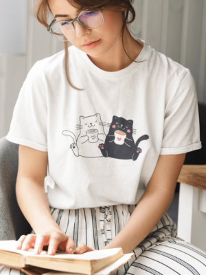 Camiseta Cat Coffee Lovers Unissex