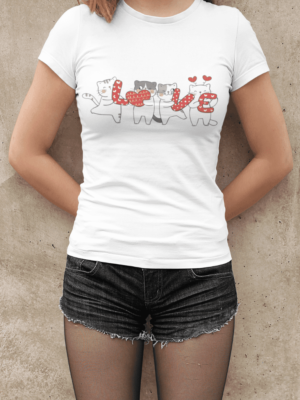Camiseta Cats in Love Feminina