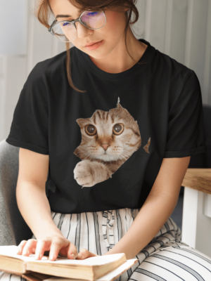 Camiseta Gato Saindo Unissex