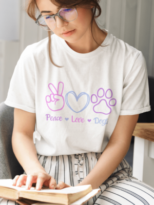 Camiseta Peace Love Dogs 2 Unissex