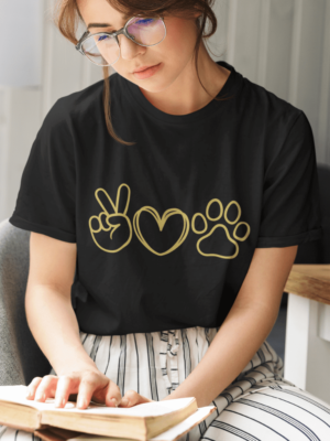 Camiseta Peace Love Dogs 3 Unissex