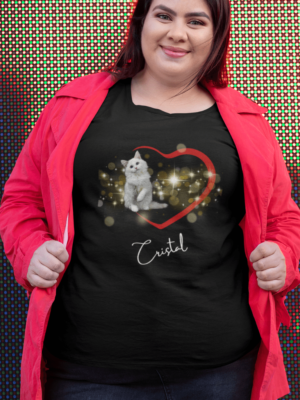 Camiseta Plus Size Personalizada com a Foto do Meu Pet Preta