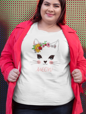 Camiseta Plus Size Romantic Meow
