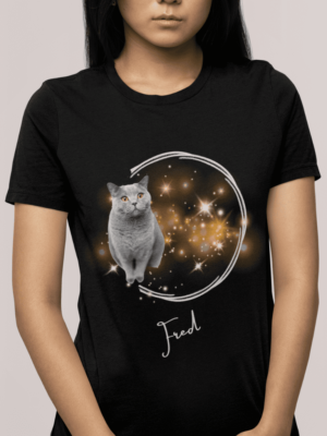 Camiseta Personalizada com a Foto do meu Gato Preta 3