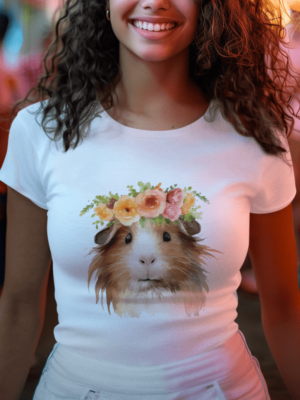 Camiseta Hamster Flores Feminina